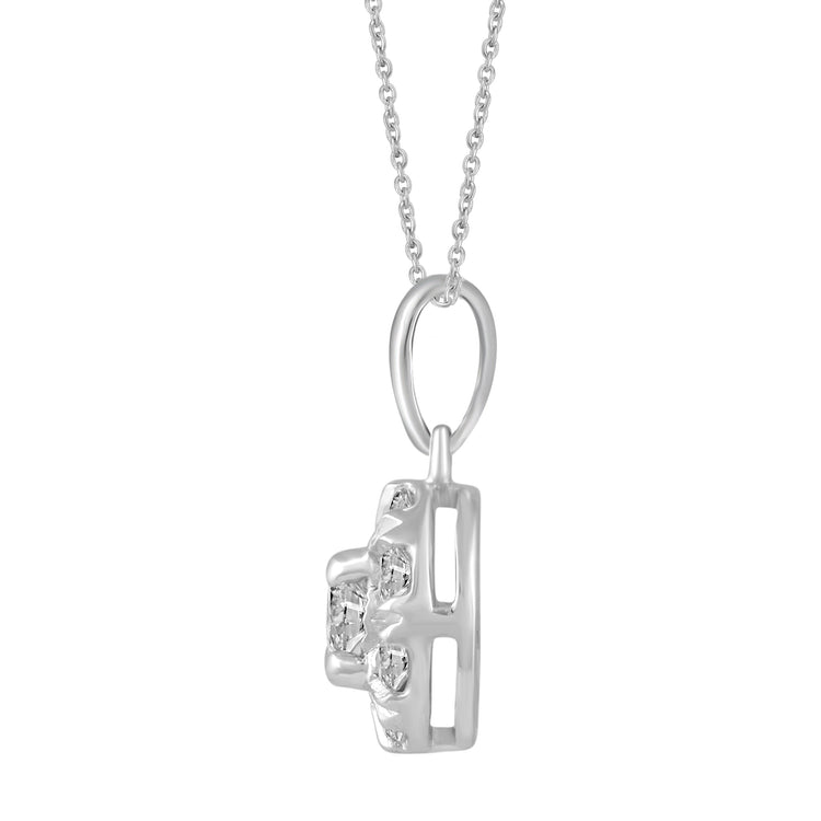 1/20 CT TW Diamond Round Pendant in Sterling Silver