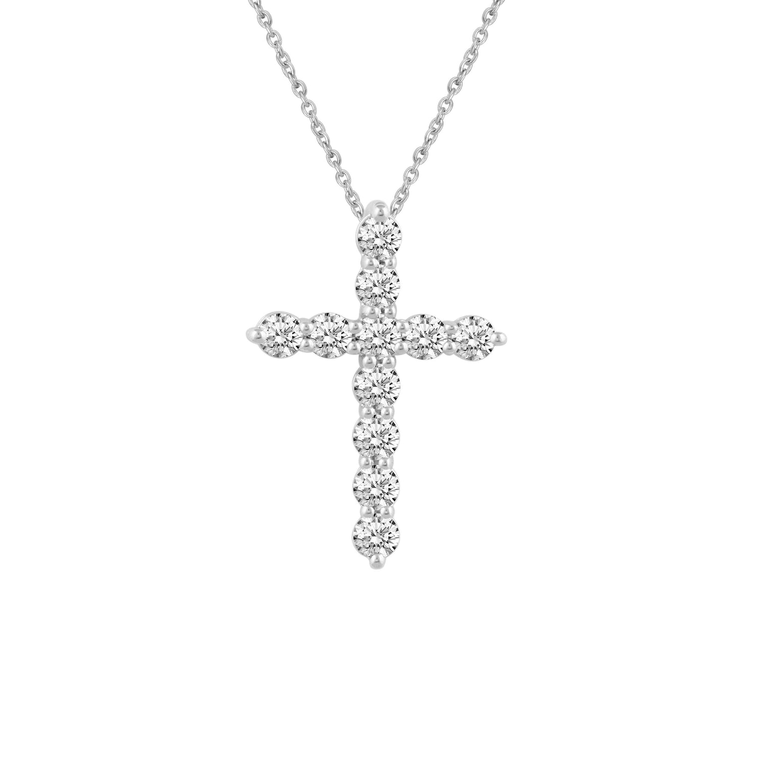 1/4ct tw Diamond Cross Pendant in Sterling Silver - Fifth and Fine