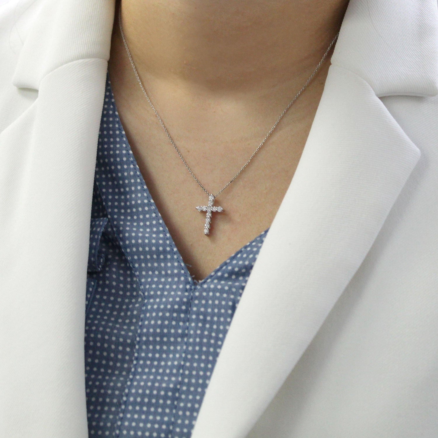 cross pendant necklace natural diamond affordable gift birthday anniversary