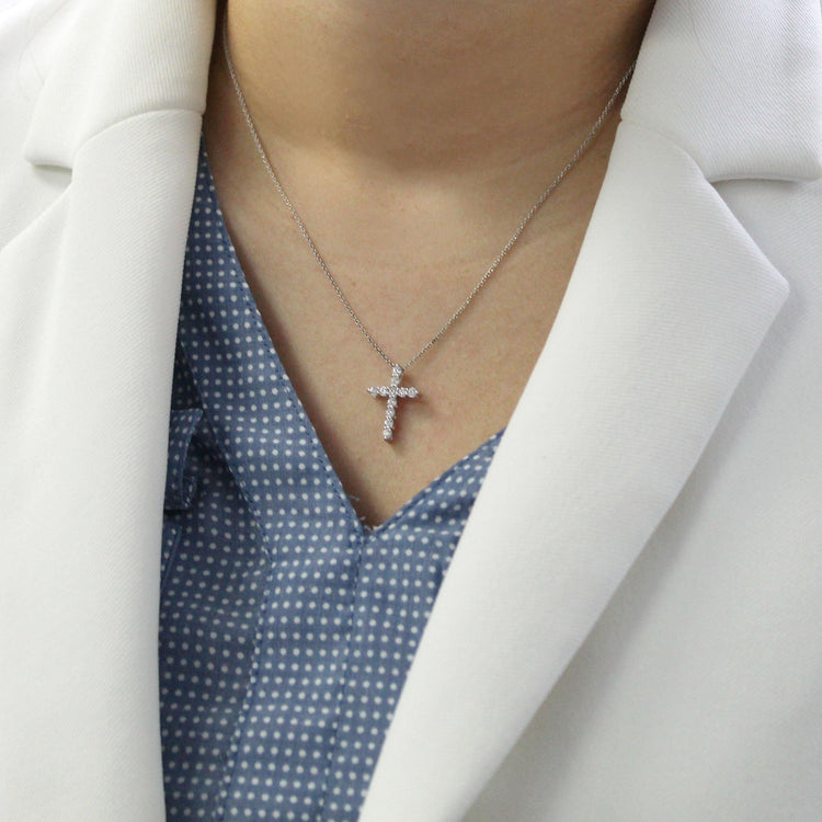 cross pendant necklace natural diamond affordable gift birthday anniversary