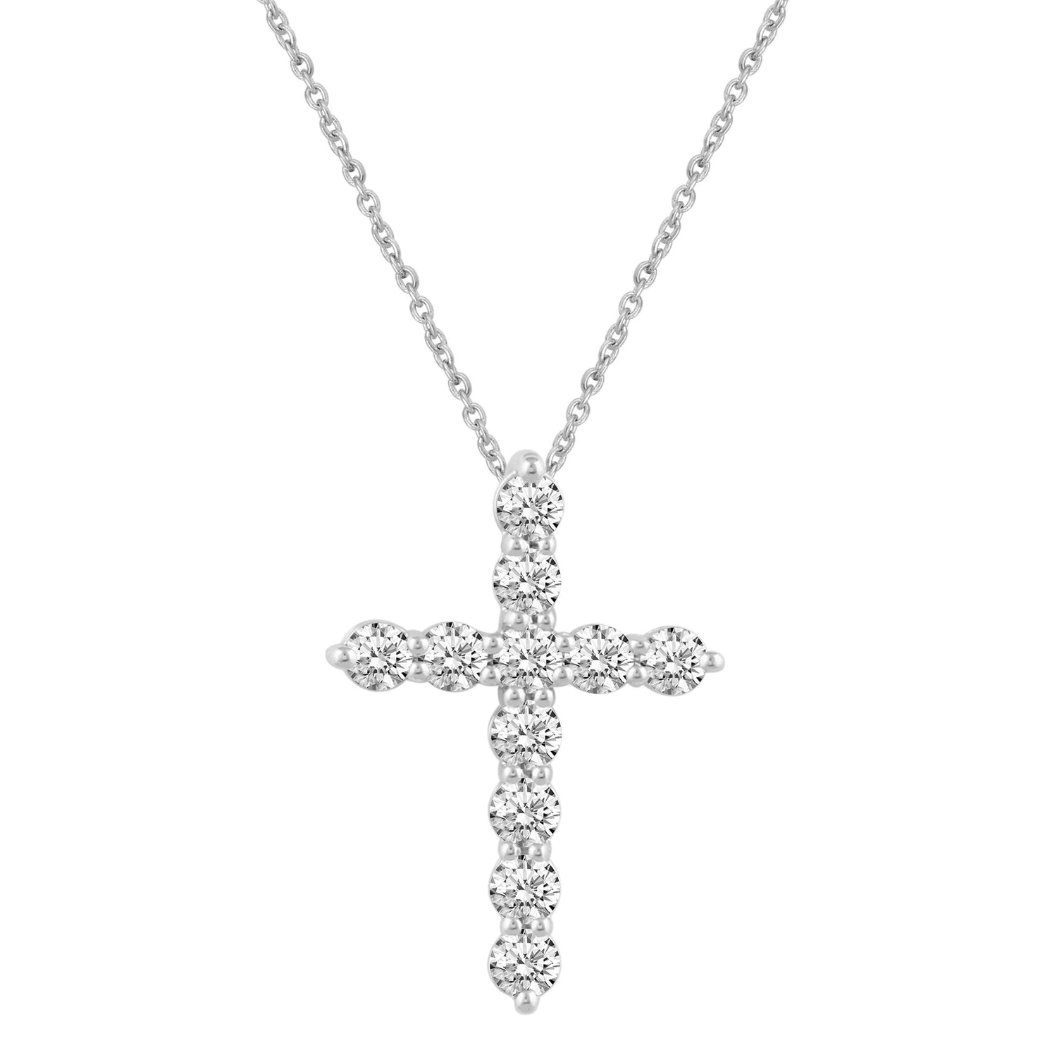 1/5cttw ~ 1 cttw Diamond Cross Pendant in Sterling Silver - Fifth and Fine