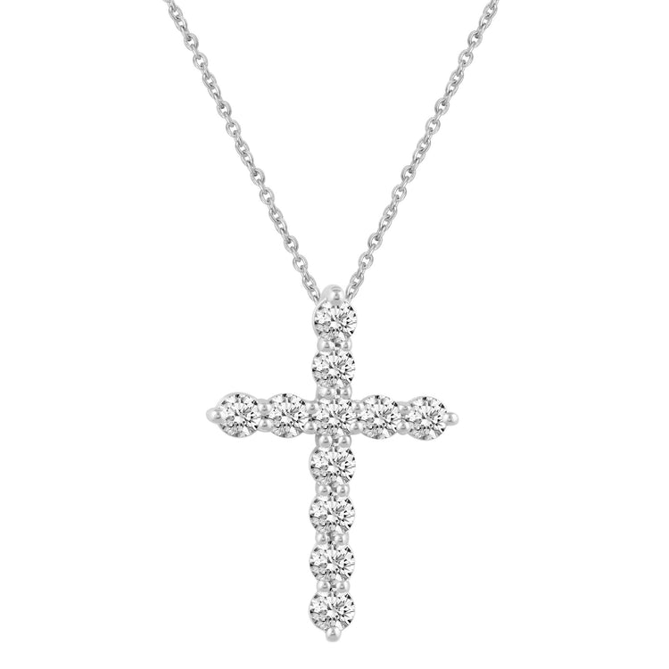 1/5cttw ~ 1 cttw Diamond Cross Pendant in Sterling Silver - Fifth and Fine