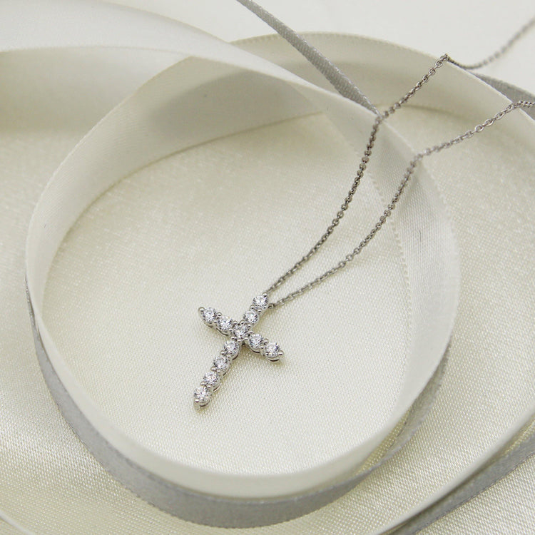 cross pendant necklace natural diamond affordable gift birthday anniversary