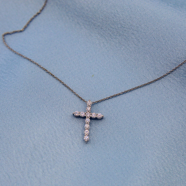 cross pendant necklace natural diamond affordable gift birthday anniversary