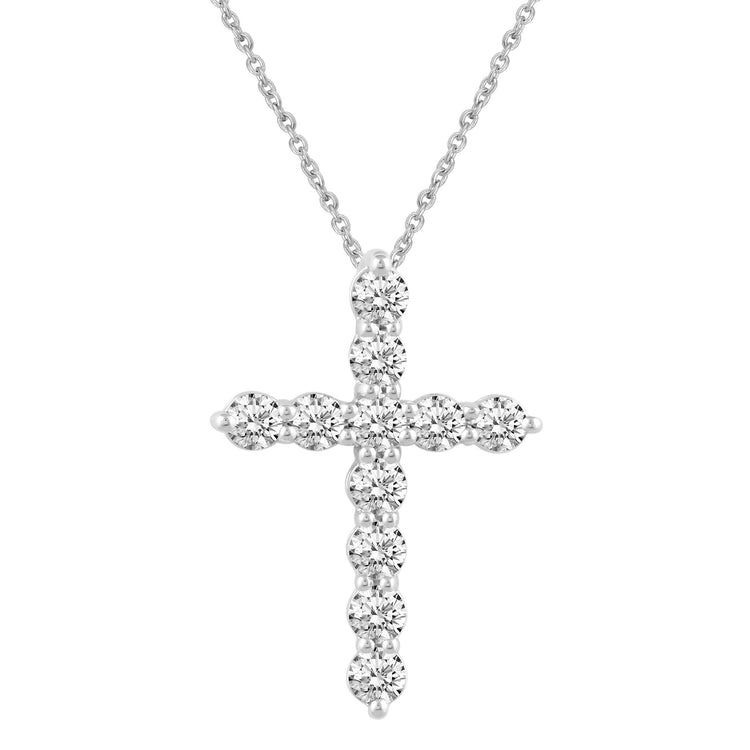 Diamond Cross Pendant in Sterling Silver affordable
