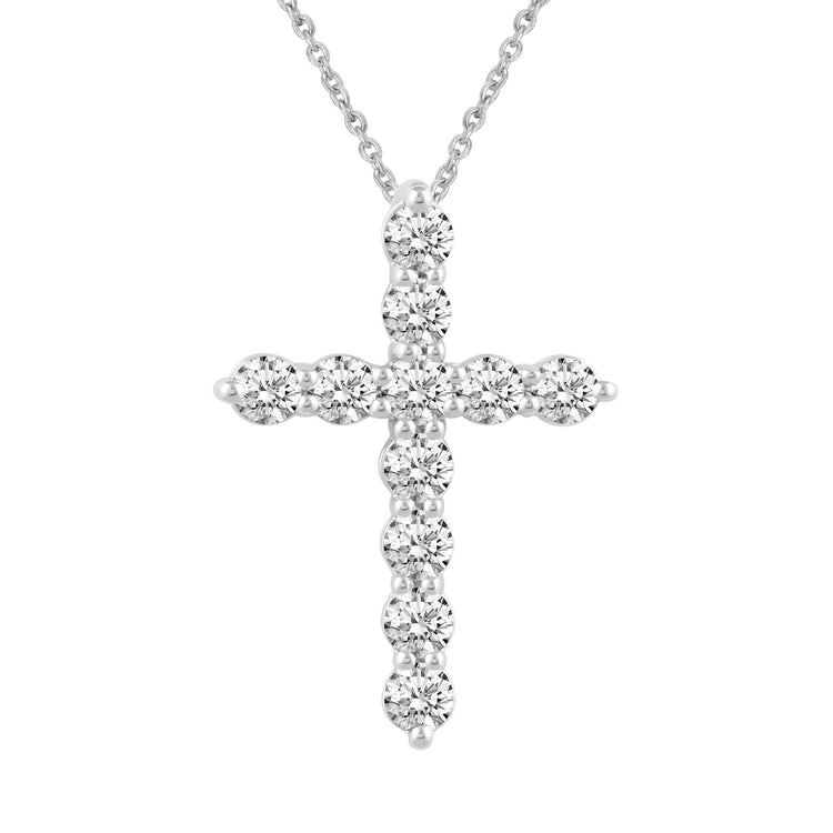 Diamond Cross Pendant in Sterling Silver affordable