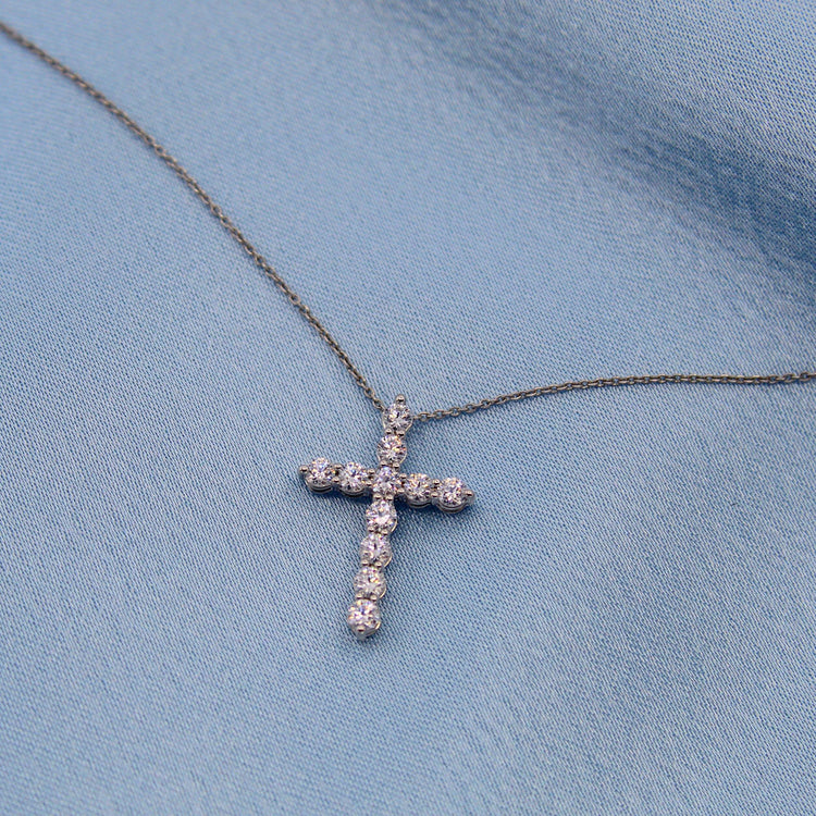 Diamond Cross Pendant in Sterling Silver affordable