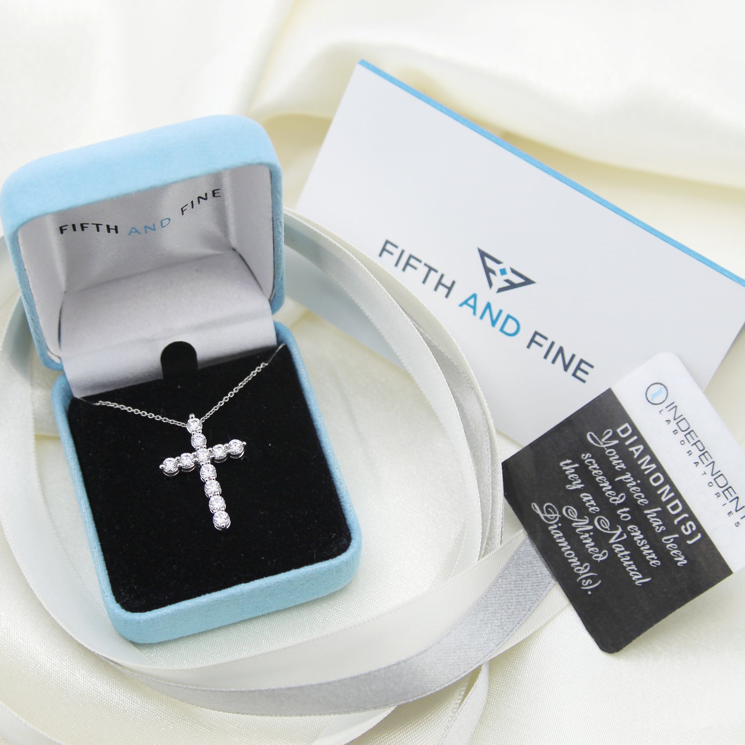1ct tw Diamond Cross Pendant in Sterling Silver