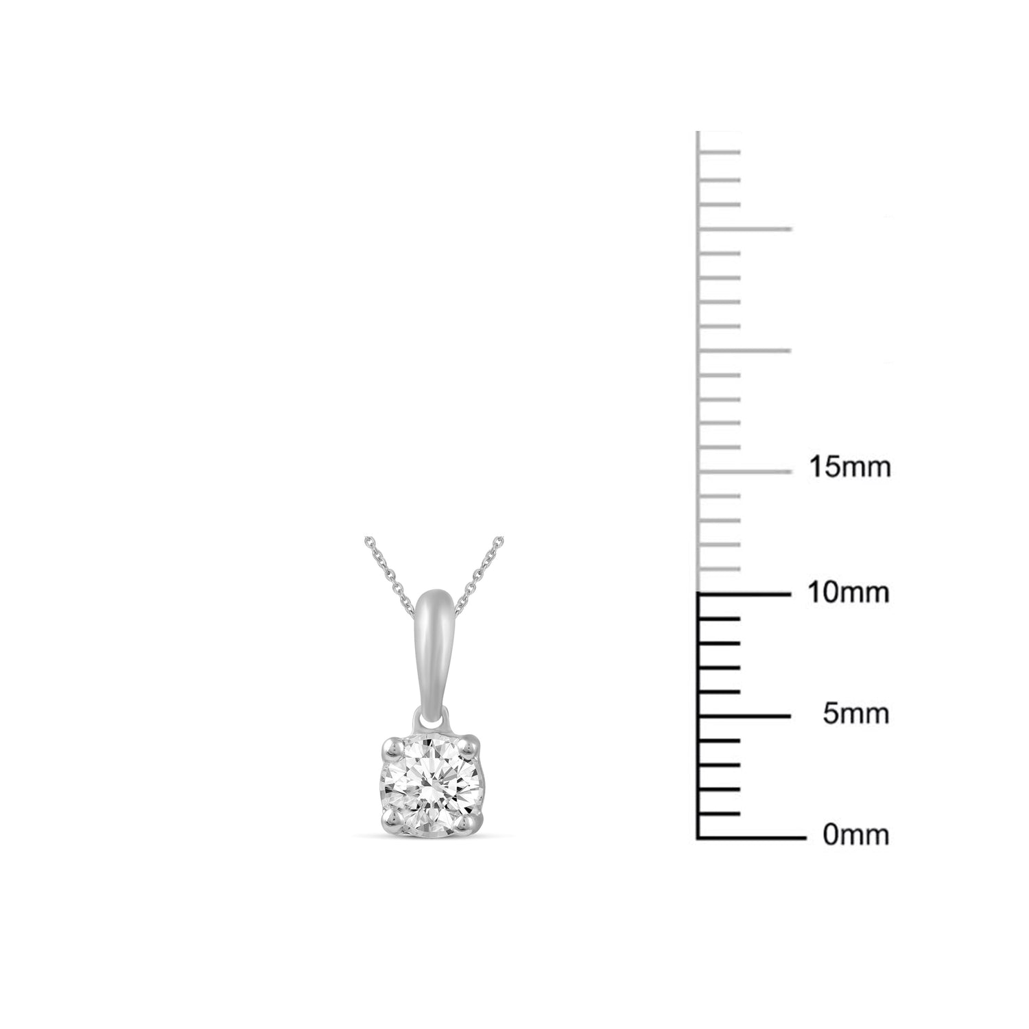 14K Gold 1/5 Carat TW Natural Round (I1-I2 Clarity) Diamond Pendant Necklace in White, Rose or Yellow Gold