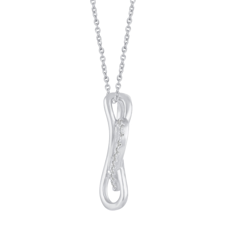 1/6 CT TW Diamond Infinity Heart Pendant Necklace in 14K Gold