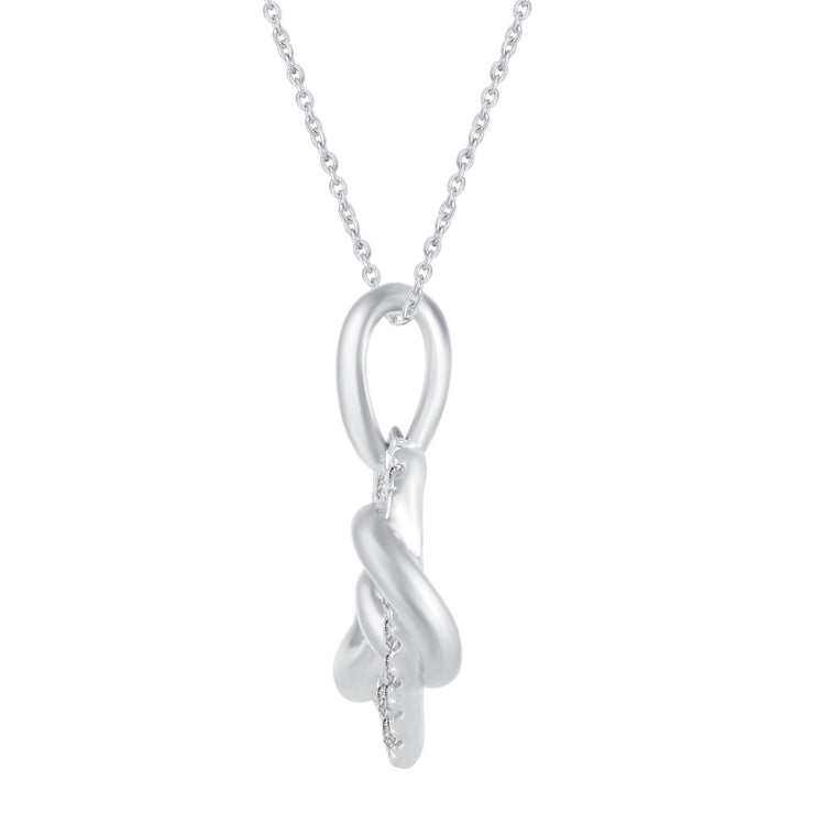 1/6 CT TW Diamond Infinity Heart Love Pendant Necklace in 14K Gold