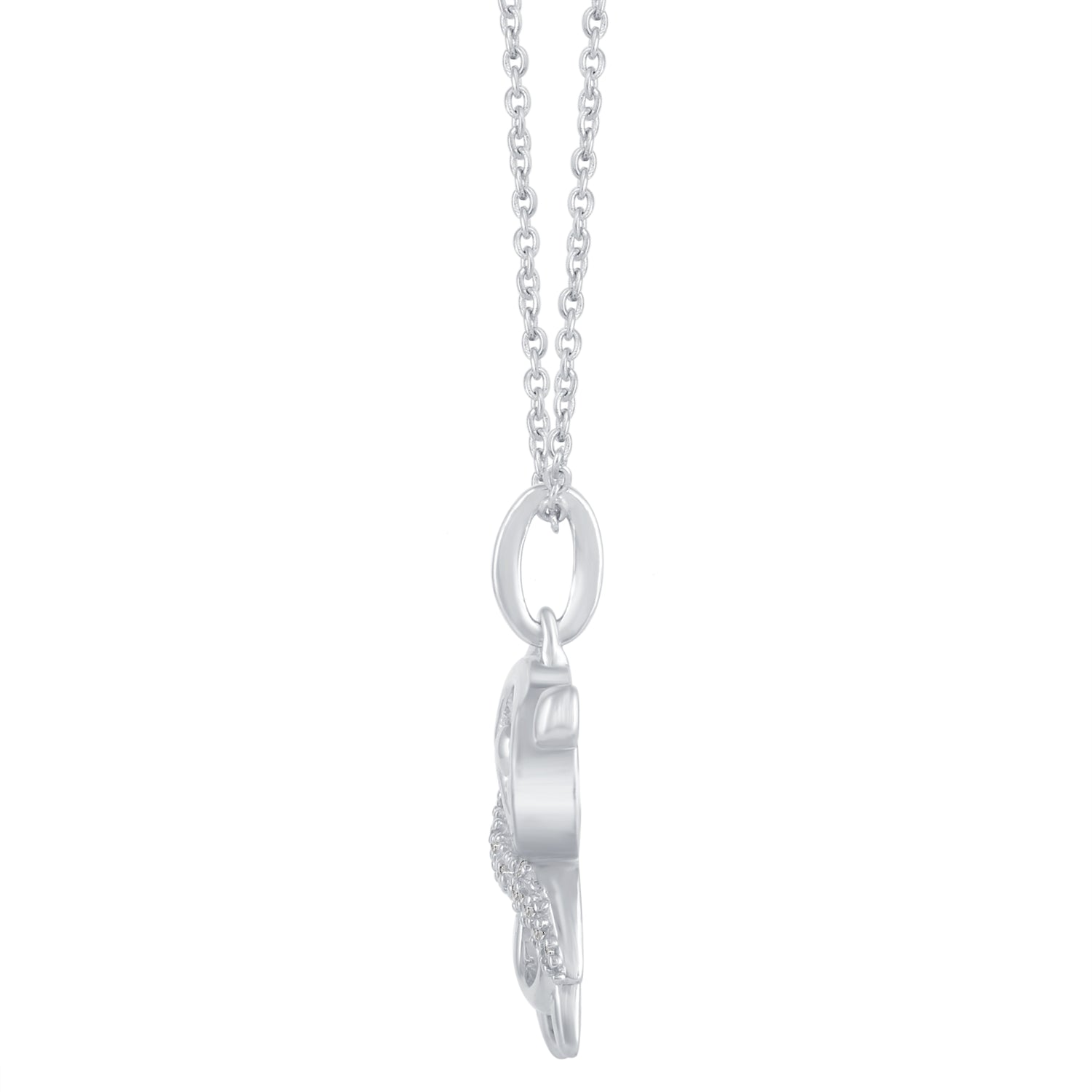 1/20 Ctw Panda Good Luck Fortune Pendant Necklace with Natural Round Diamonds Set in 925 Sterling Silver