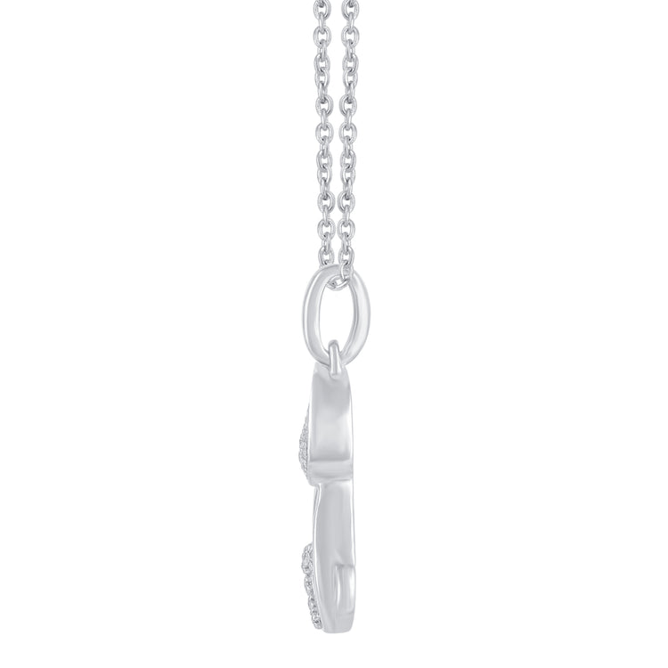 1/20 Ctw Dog Puppy Pendant Necklace with Natural Round Diamonds Set in 925 Sterling Silver birthday holiday valentine gift