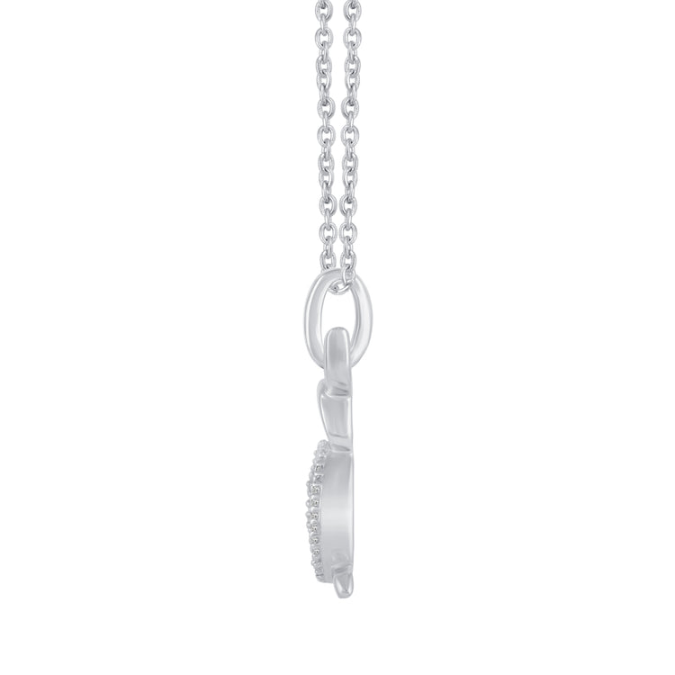 1/20 Ctw Bunny Rabbit Pendant Necklace with Natural Round Diamonds Set in 925 Sterling Silver birthday holiday valentine gift under $50