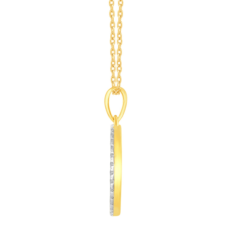 1/20 Cttw Diamond Zodiac Halo Pendant Necklace set in 925 Sterling Silver 14K Yellow Gold Plating