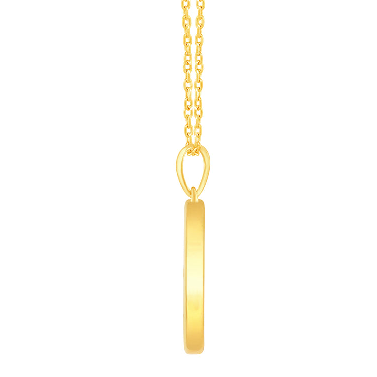 1/20 Cttw Diamond Zodiac Satin Finish Pendant Necklace set in 925 Sterling Silver 14K Yellow Gold Plating