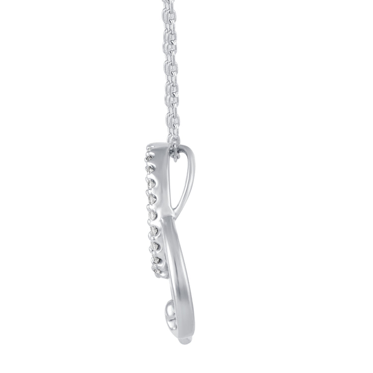1/3 Cttw Diamond Love Heart Pendant Necklace set in 925 Sterling Silver