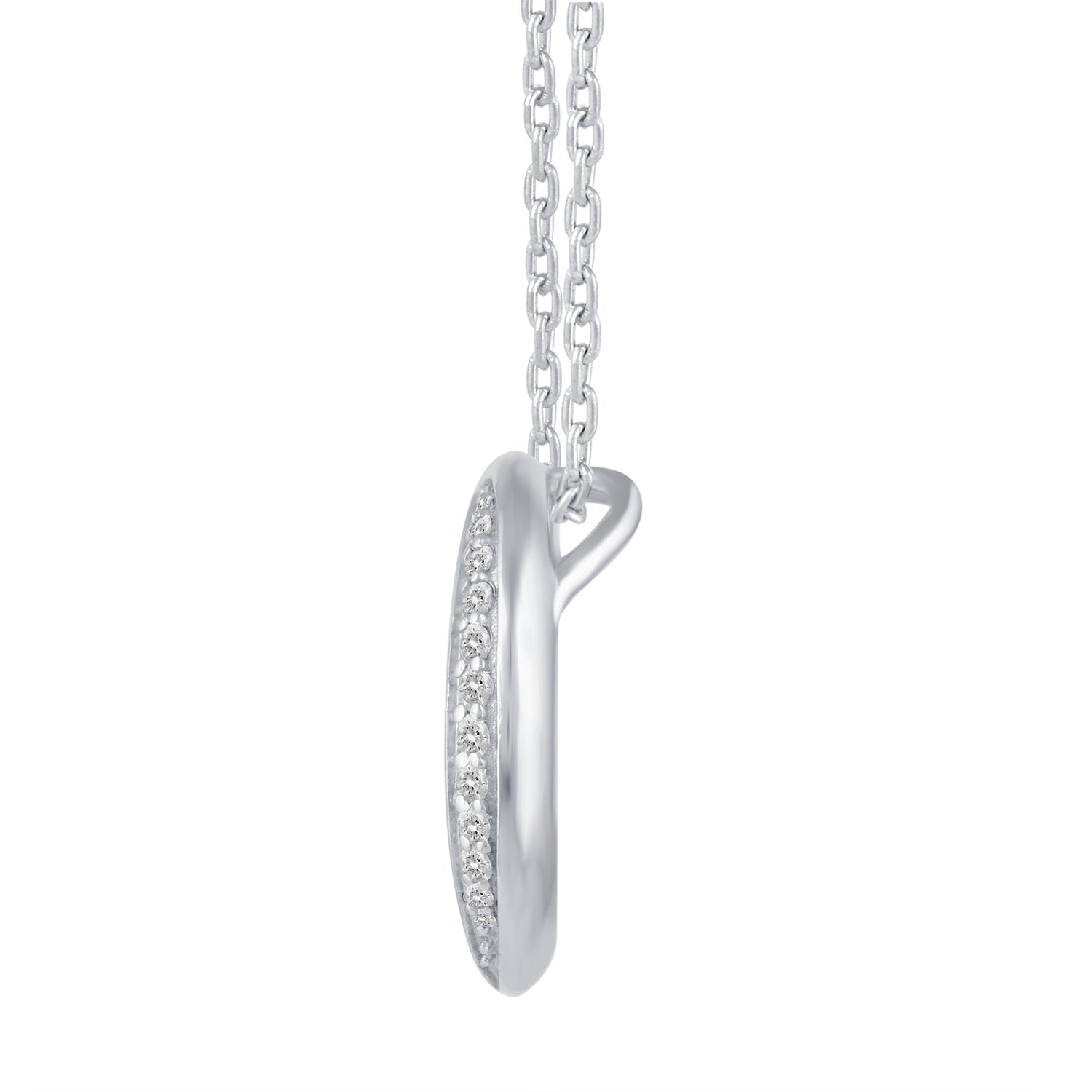 1/2 Cttw Diamond Open Pave Twisted Pendant Necklace set in 925 Sterling Silver (Select Design) oval round square marquise