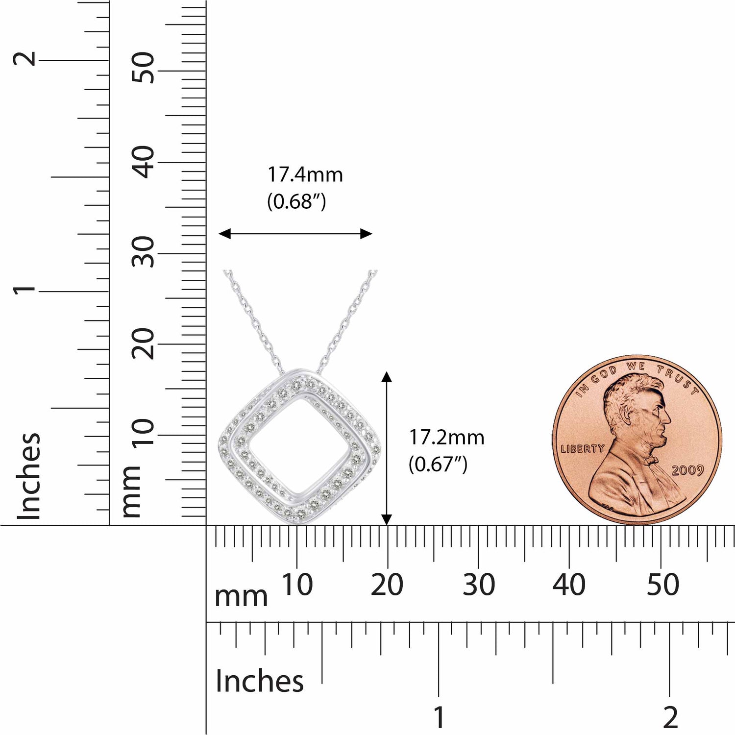 1/2 Cttw Diamond Open Pave Twisted Pendant Necklace set in 925 Sterling Silver (Select Design) oval round square marquise