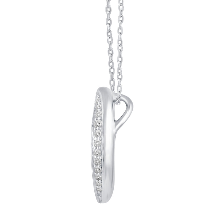 1/2 Cttw Diamond Open Pave Twisted Pendant Necklace set in 925 Sterling Silver (Select Design) oval round square marquise