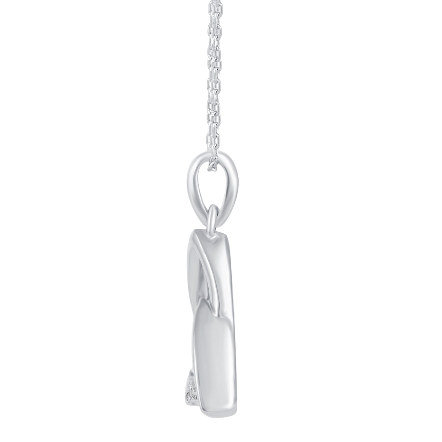 1/10 CT TW Diamond Trinity Knot Triquetra Pendant in 925 Sterling Silver