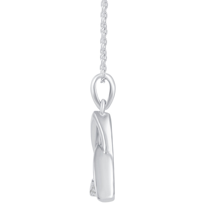 1/10 CT TW Diamond Trinity Knot Triquetra Pendant in 925 Sterling Silver