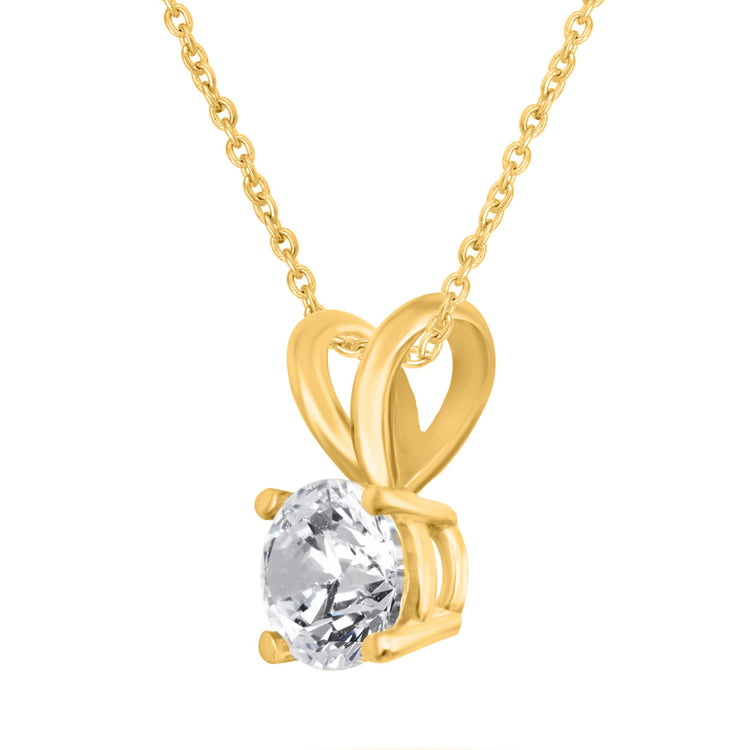 I.G.L Certified 1/2 Cttw Diamond Solitaire Pendant in 14K Yellow Gold