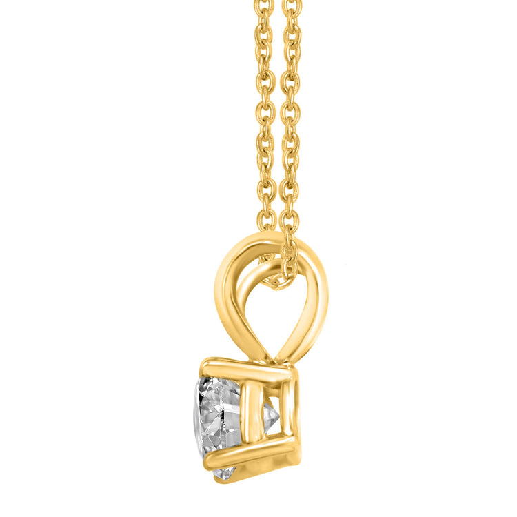 I.G.L Certified 1/2 Cttw Diamond Solitaire Pendant in 14K Yellow Gold