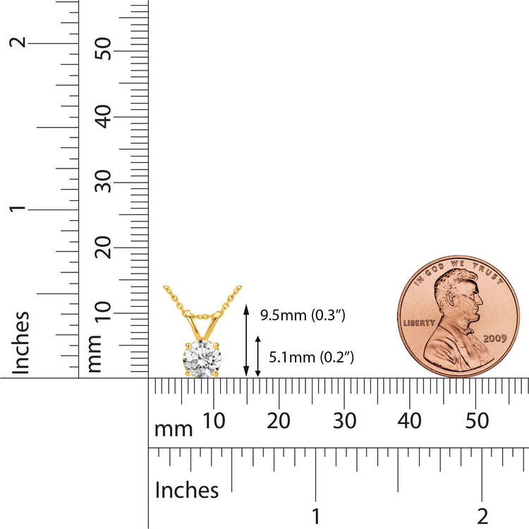 I.G.L Certified 1/2 Cttw Diamond Solitaire Pendant in 14K Yellow Gold