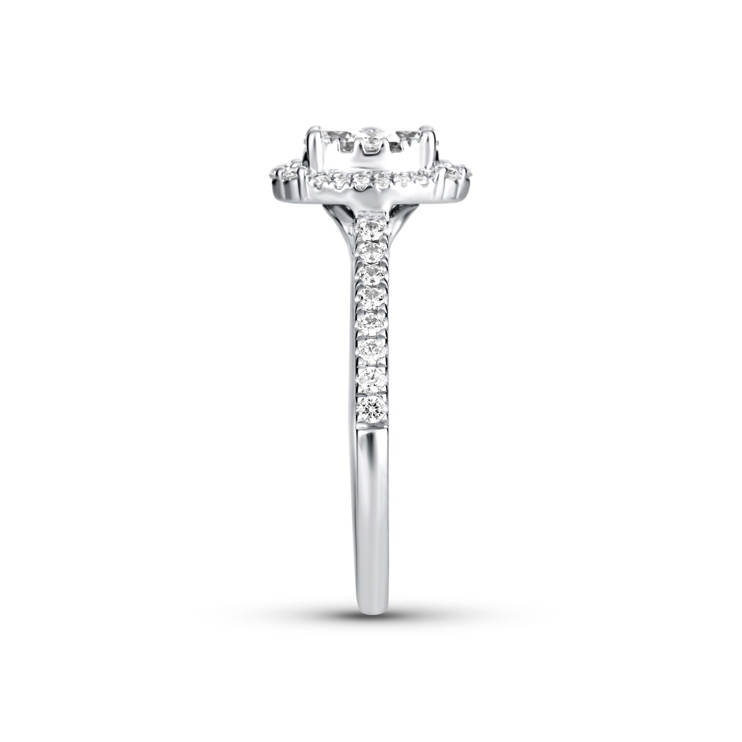 3/4ctw Diamond Oval Classic Halo Engagement Ring in Sterling Silver bridal wedding engagement anniversary