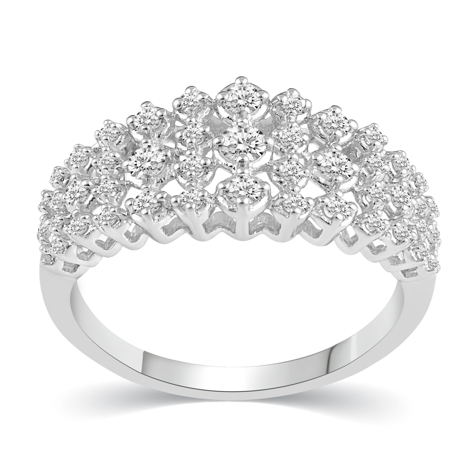 1.0CT TW Diamond Anniversary Ring in Sterling Silver bridal engagement