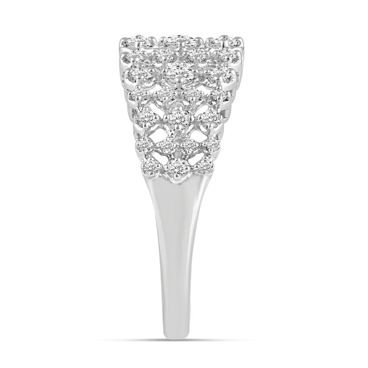 1.0CT TW Diamond Anniversary Ring in Sterling Silver bridal engagement