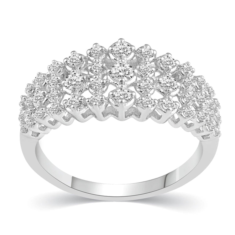 1/2CT TW Diamond Anniversary Ring in Sterling Silver - Fifth and Fine