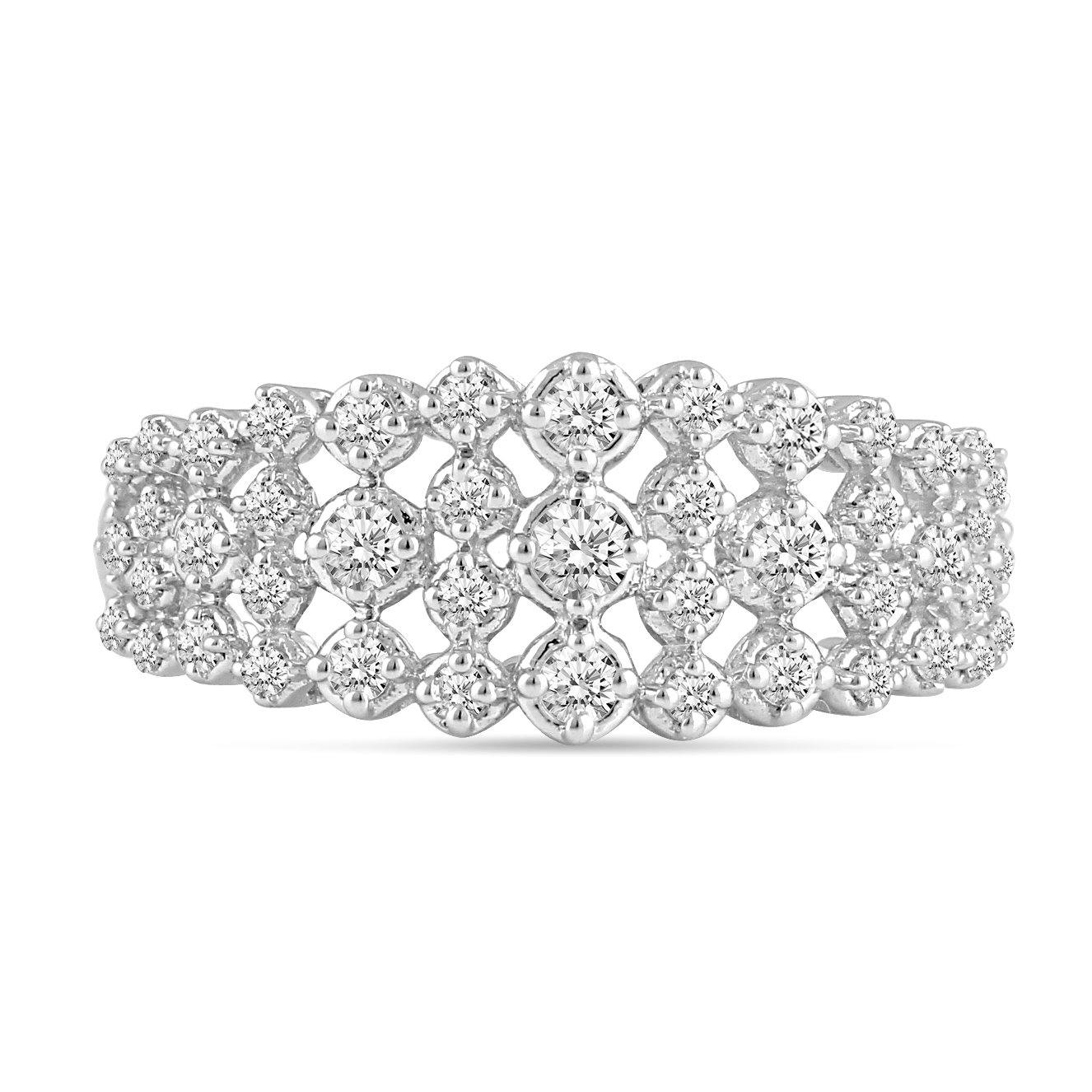 1/2CT TW Diamond Anniversary Ring in Sterling Silver - Fifth and Fine