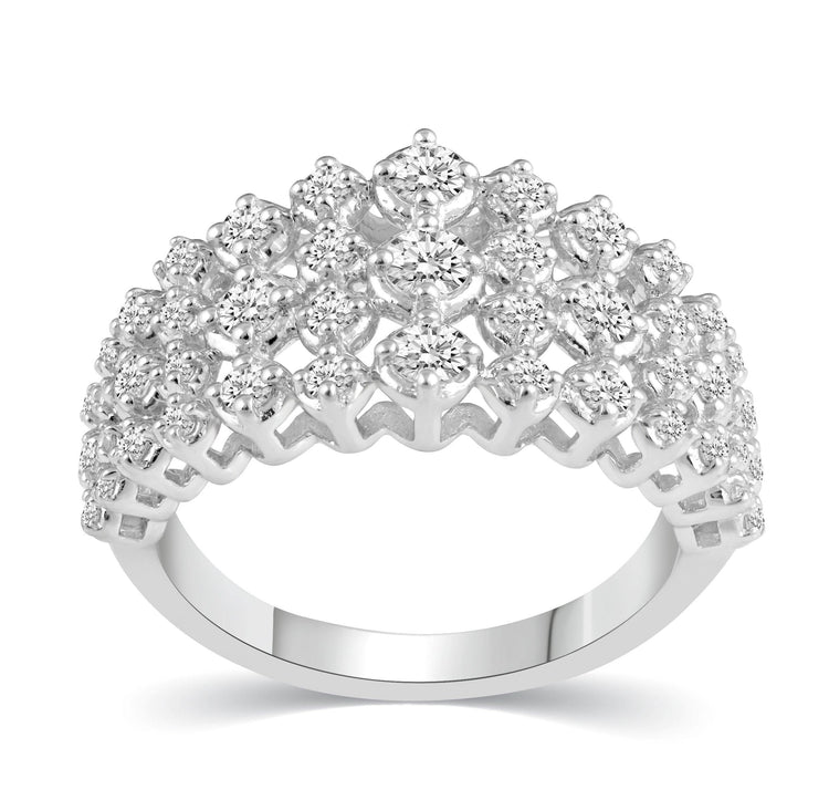 1.0CT TW Diamond Anniversary Ring in Sterling Silver - Fifth and Fine