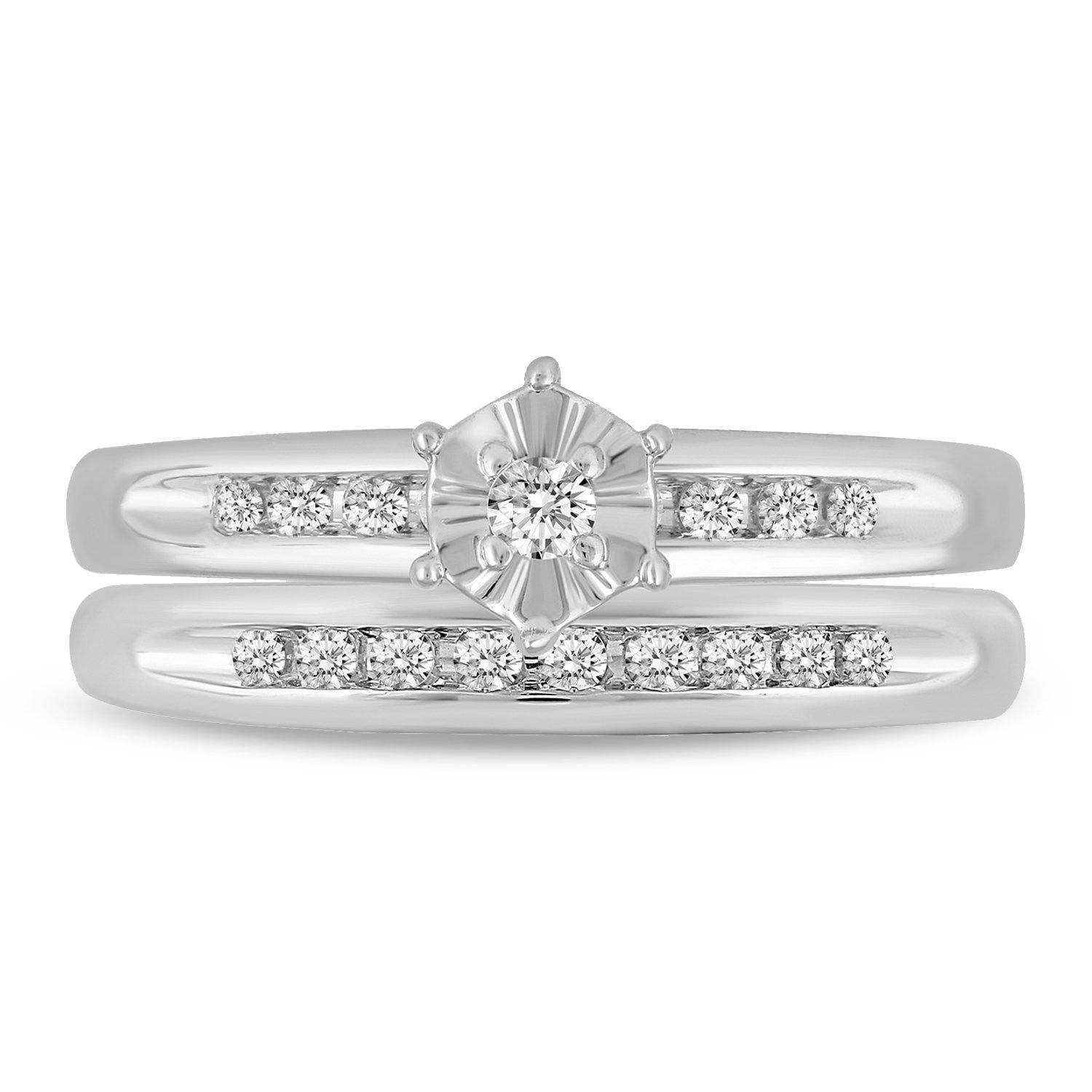 1/3CT TW Diamond Trio Bridal Set in 10KT White Gold - Fifth and Fine
