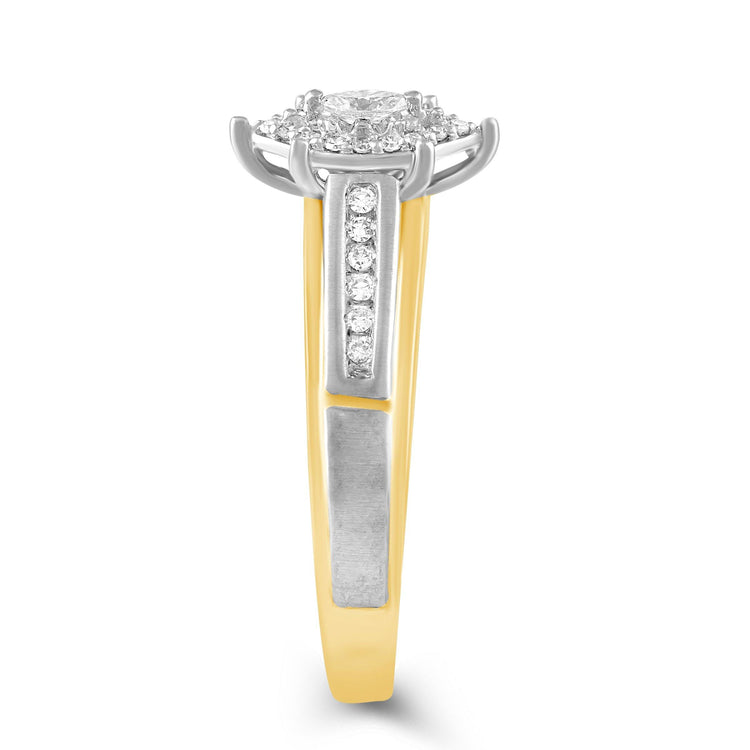 1/5CT TW Marquise Diamond Engagement Ring from Trio Bridal set in 10KT Yellow Gold - Fifth and Fine