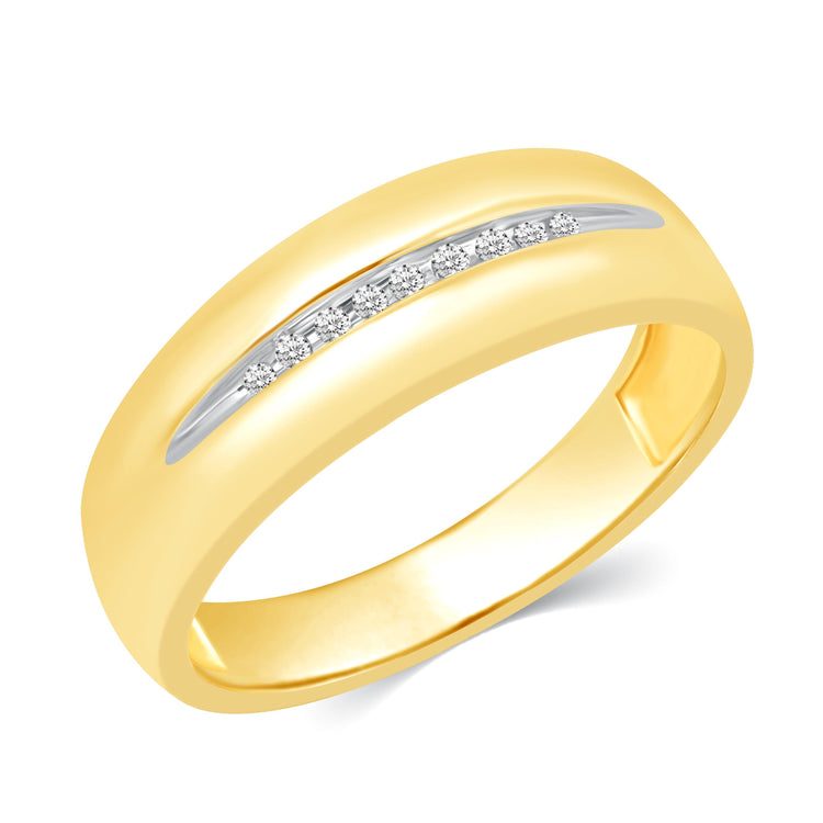 1/3CT TW Diamond Halo Trio Bridal Set in 10KT Yellow & white Gold - Fifth and Fine