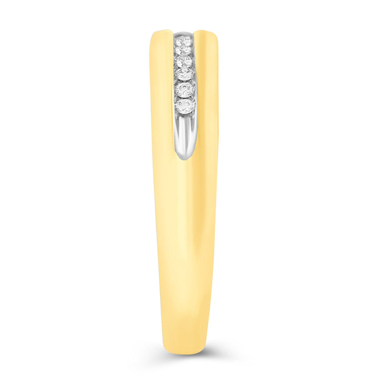 1/3CT TW Diamond Halo Trio Bridal Set in 10KT Yellow & white Gold - Fifth and Fine