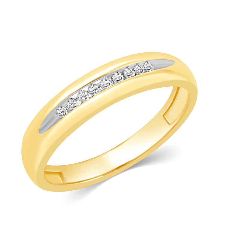 1/3CT TW Diamond Halo Trio Bridal Set in 10KT Yellow & white Gold - Fifth and Fine