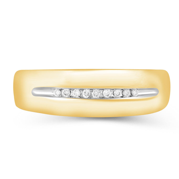 1/3CT TW Diamond Halo Trio Bridal Set in 10KT Yellow & white Gold - Fifth and Fine
