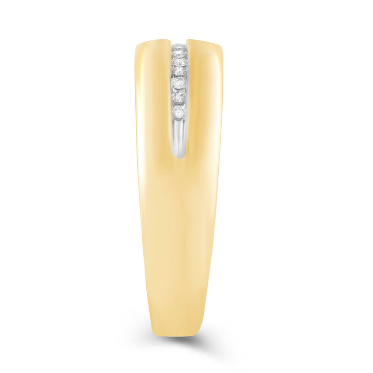 1/3CT TW Diamond Halo Trio Bridal Set in 10KT Yellow & white Gold - Fifth and Fine