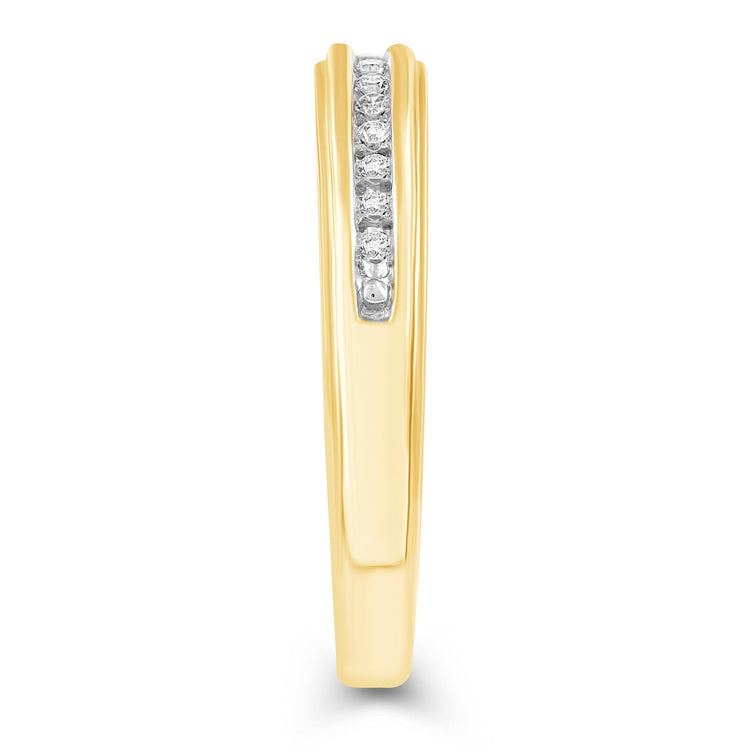 1/20CT TW Diamond Wedding Band Set in 10KT Yellow Gold - Fifth and Fine