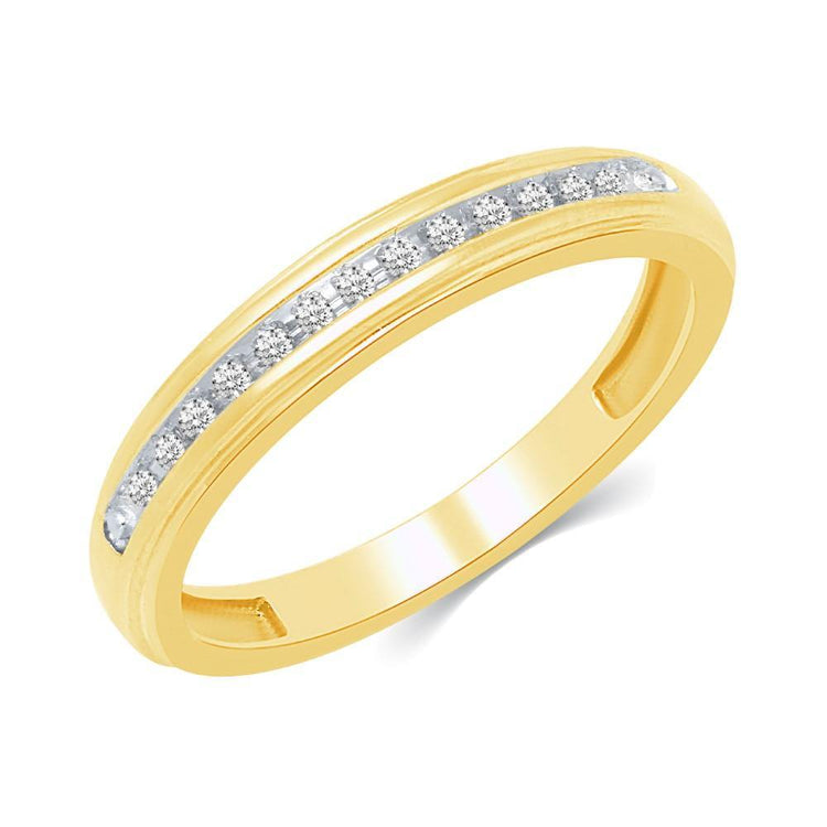 1/20CT TW Diamond Wedding Band Set in 10KT Yellow Gold - Fifth and Fine