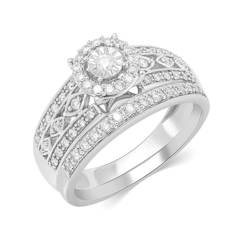 1/2CT TW Diamond Trio Bridal Set in 10KT White Gold - Fifth and Fine
