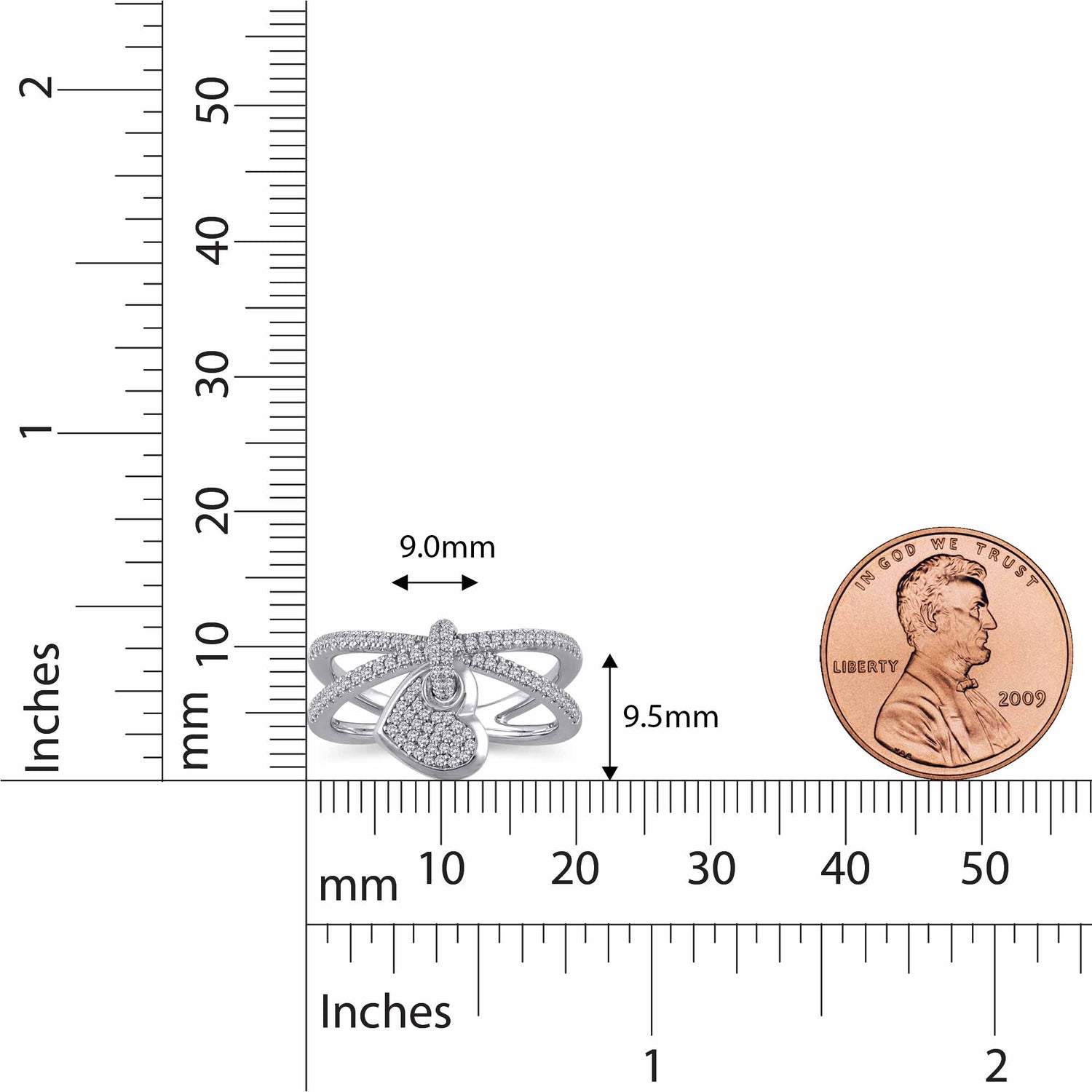 3/8 Cttw Diamond Heart Ring in 10K White Gold