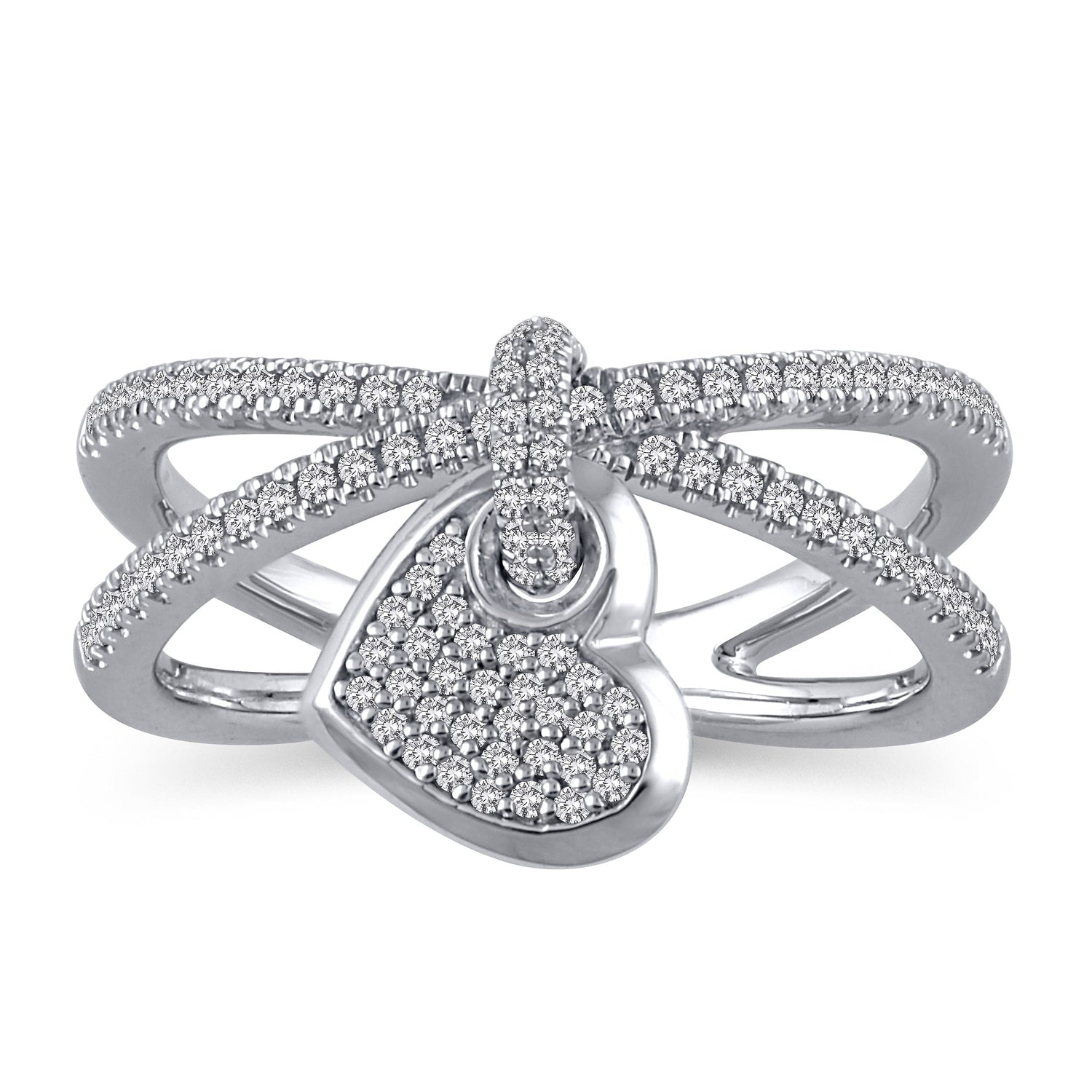 3/8 Cttw Diamond Heart Ring in 14K White Gold