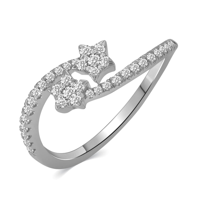 1/3CT TW Diamond Star Cluster Fashion Ring in Sterling Silver - Fifth and Fine
