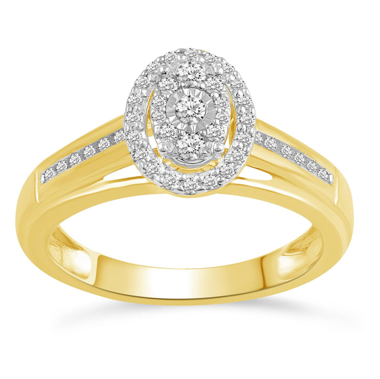 1/4CT TW Diamond Engagement Ring from Trio Set in 10KT Yellow & White Gold - Fifth and Fine