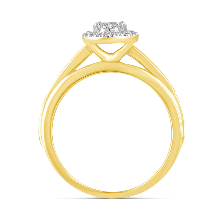 1/4CT TW Diamond Engagement Ring from Trio Set in 10KT Yellow & White Gold - Fifth and Fine
